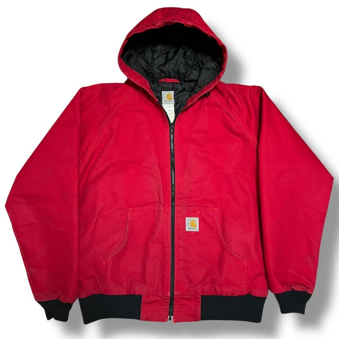 90s カーハート アクティブジャケット 赤 キルティングライナー