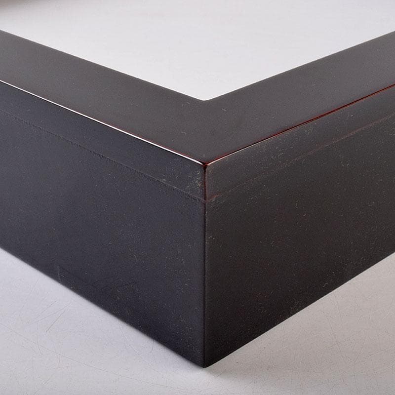 茶道具　輪島塗　前志芸男作　沈金桐模様　炉縁　共箱　V　R8956B