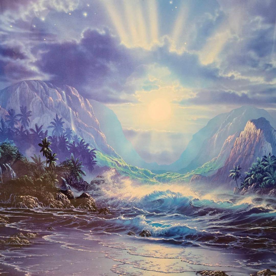 クリスチャン・ラッセン セレニティー　ミクスドメディア 直筆サイン　証明書付