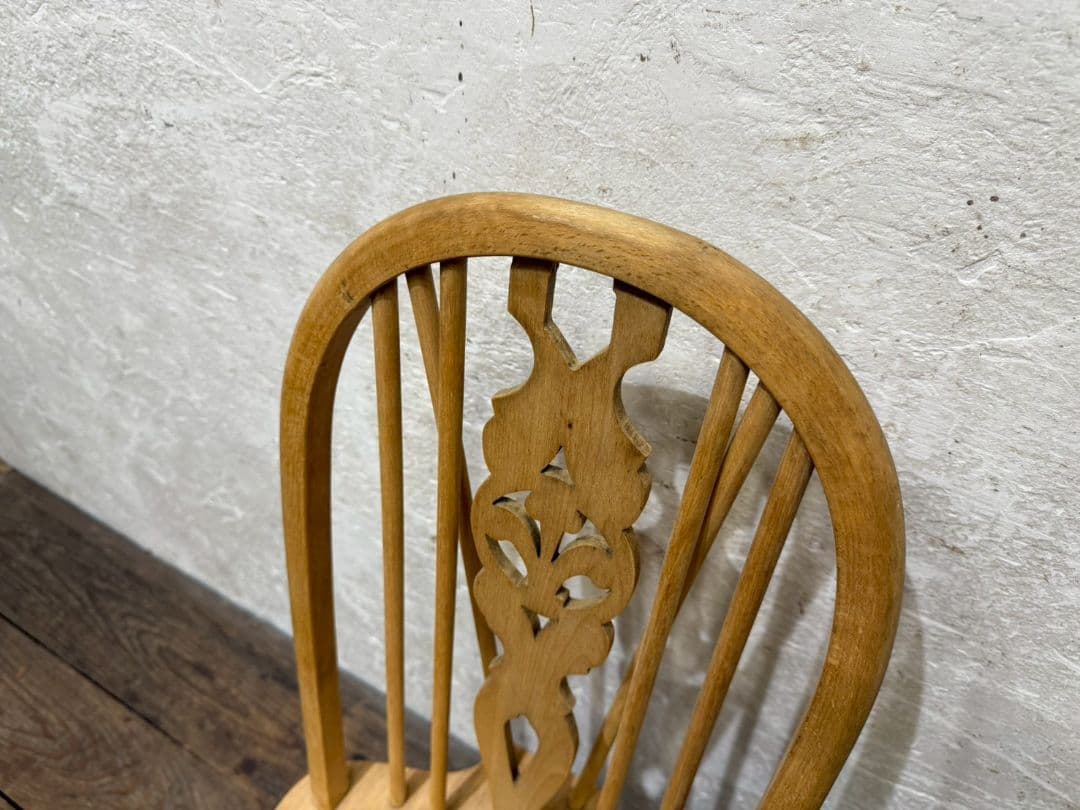 1152 ②英国アンティーク　ホイールバックチェア　椅子　ウインザー　イギリス