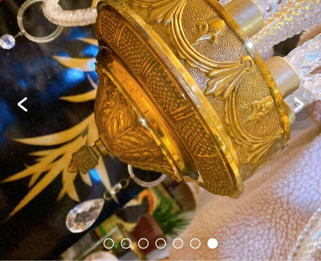 姫系ロココ調アンティーク 8灯　クリスタルガラスシャンデリア