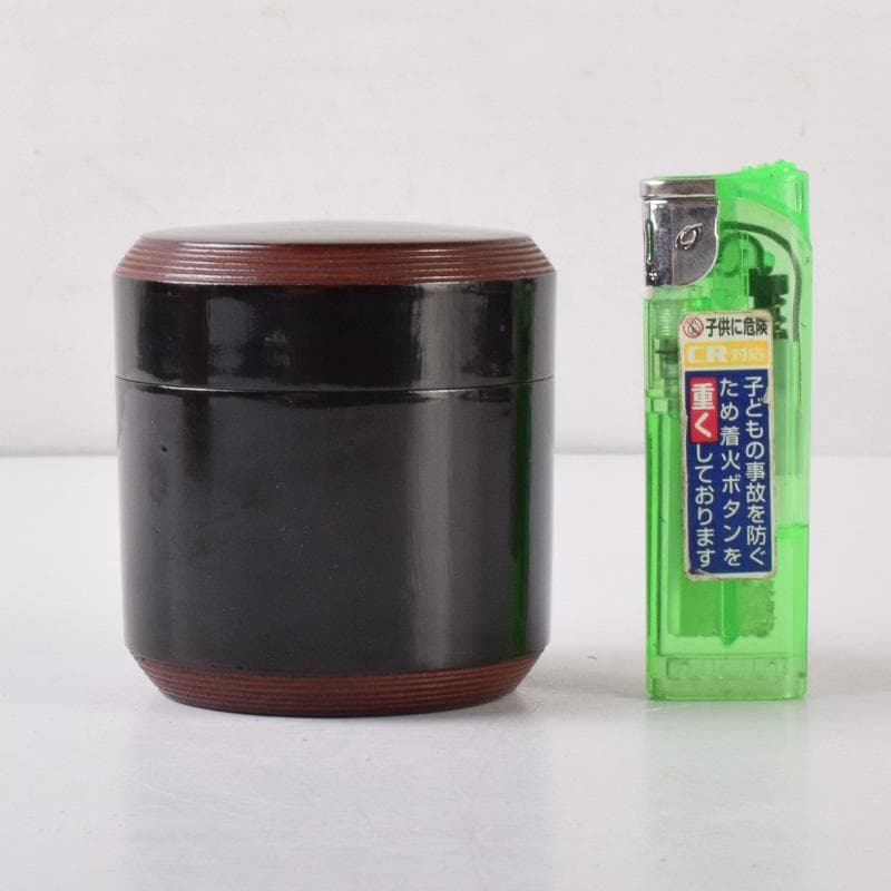 茶道具　山本春正作　黒漆　中棗　共箱　V　7220