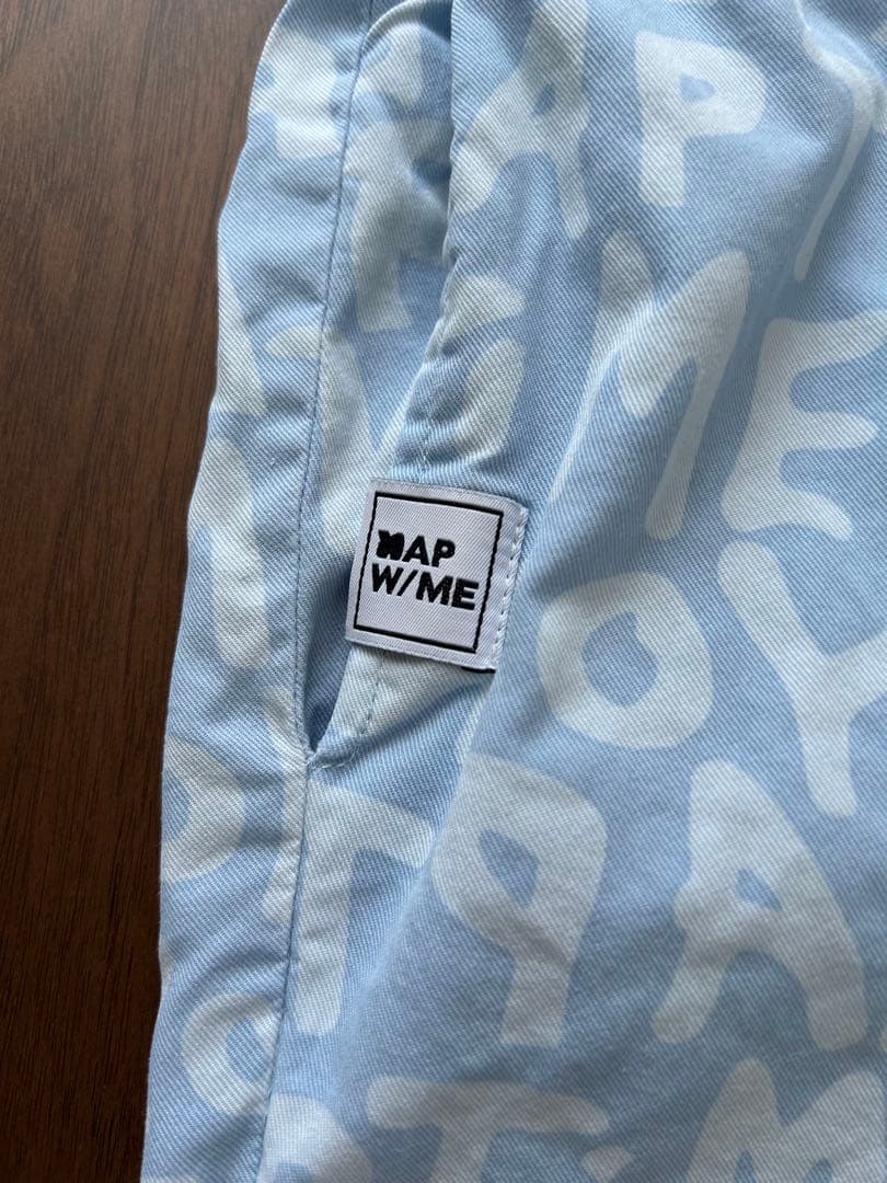 Naptime NAP ROOM 文字プリント 上下パジャマ M ブルー