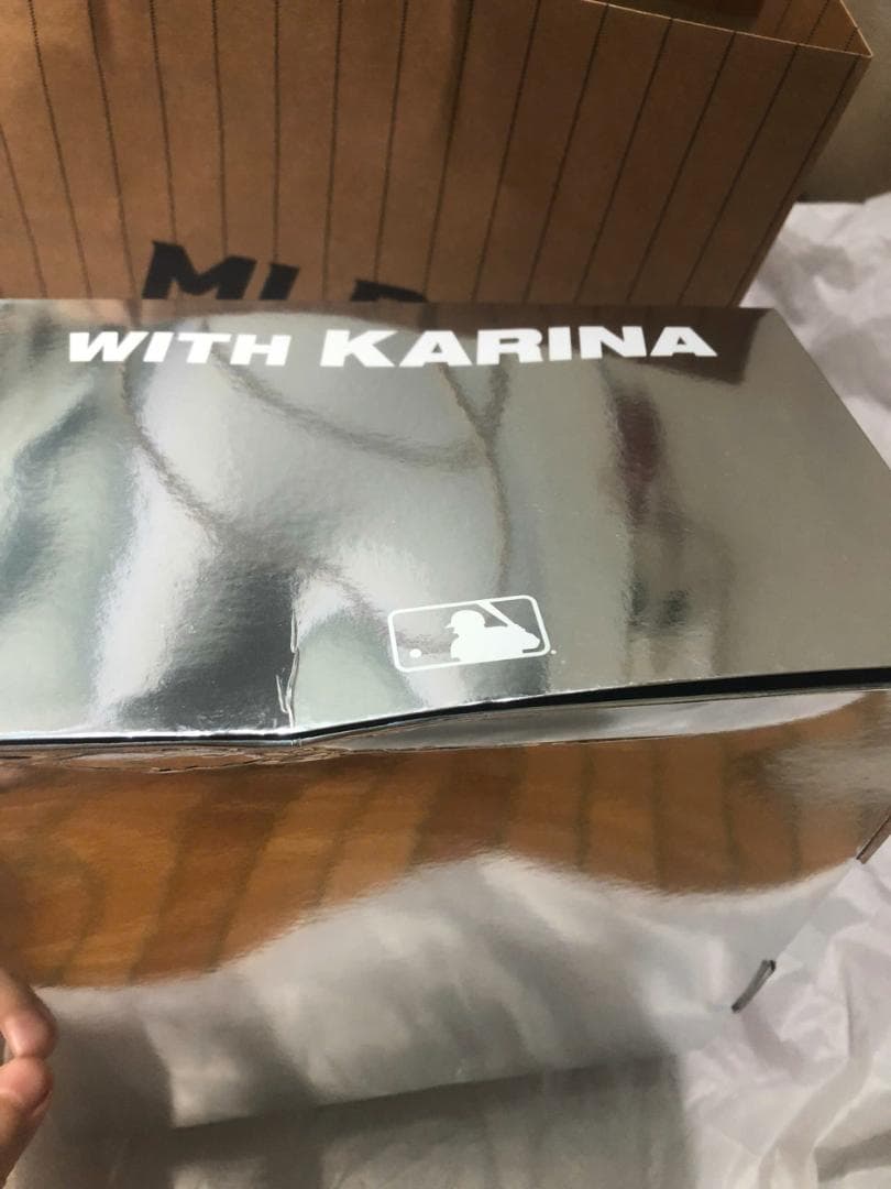 aespa カリナ MLB キャップ 帽子グレー KARINA トレカセット③