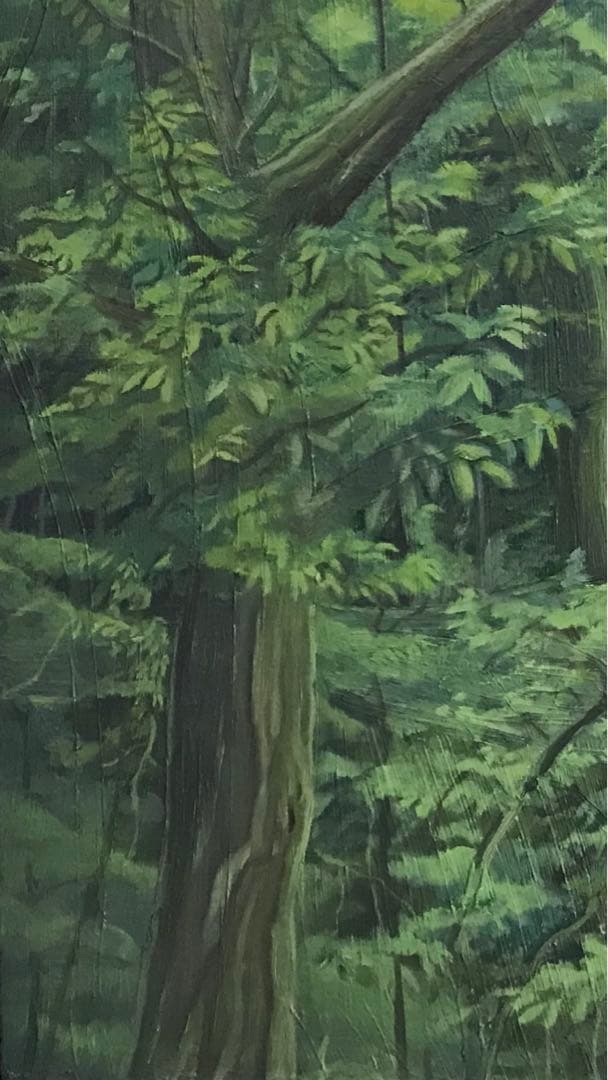 森の絵　油絵　サイズF10号　サイン付き