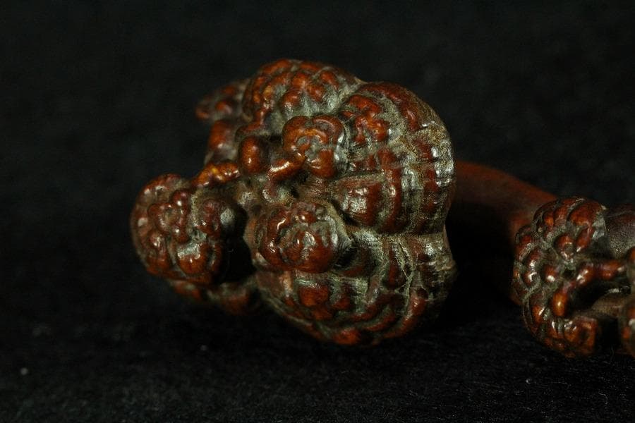 黄楊木 刻 霊芝 如意(HA436-2)