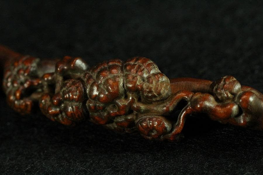 黄楊木 刻 霊芝 如意(HA436-2)