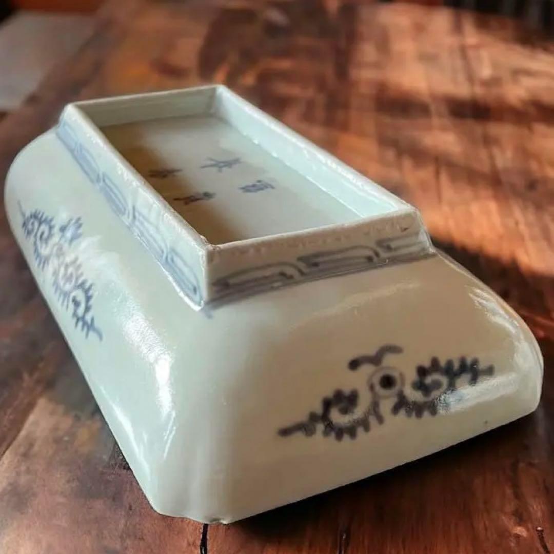 江戸時代／富貴長春／骨董品 アンティーク⭐️たこ唐草 古伊万里 長皿 レトロ