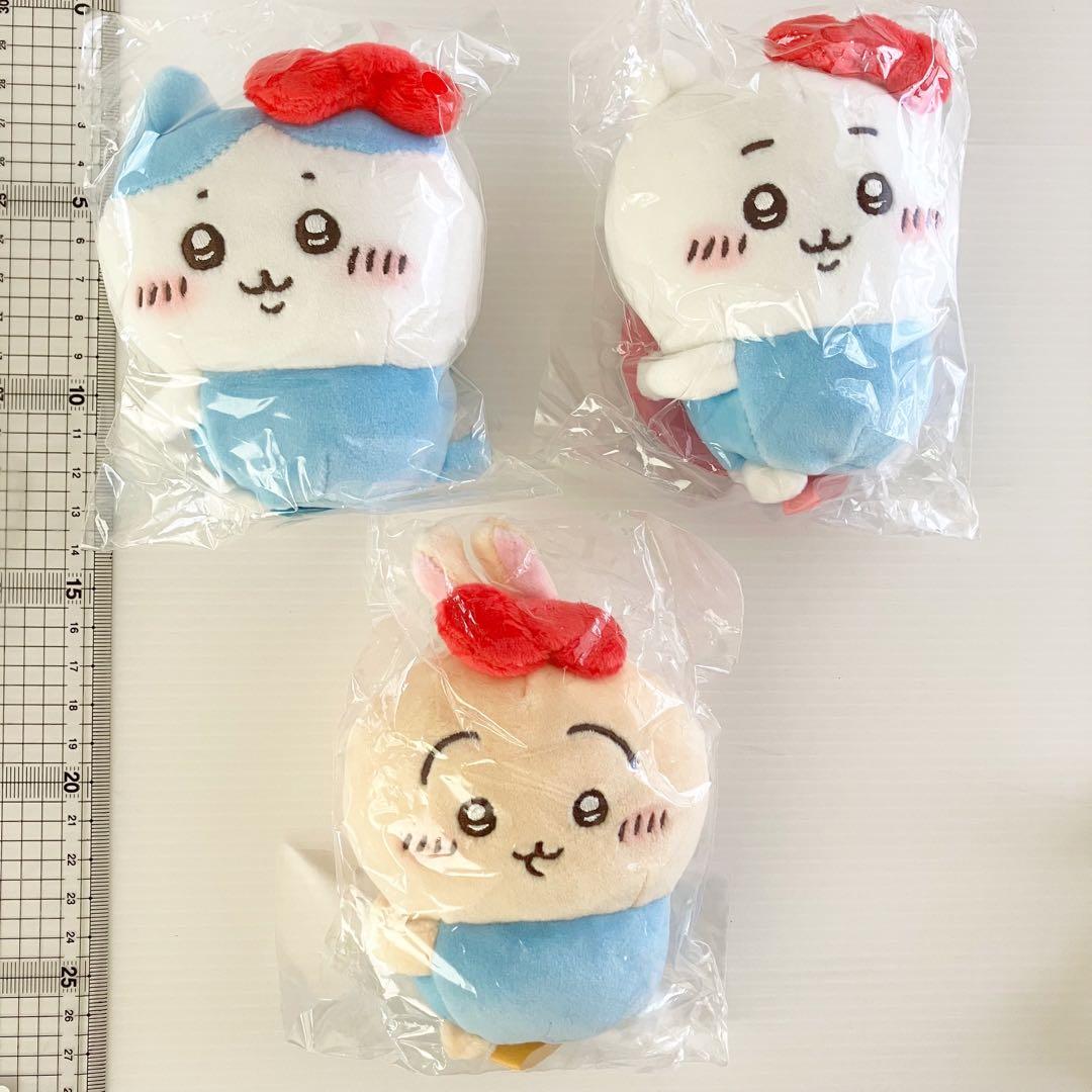 ちいかわ　サンリオ　持ちますマスコット　３体セット　ちいかわ　ハチワレ　うさぎ