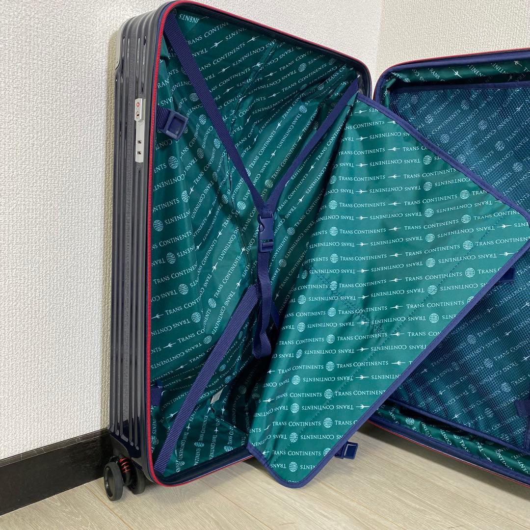 【美品】TRANSCONTINENTS 4輪　キャリーケース　M 75L