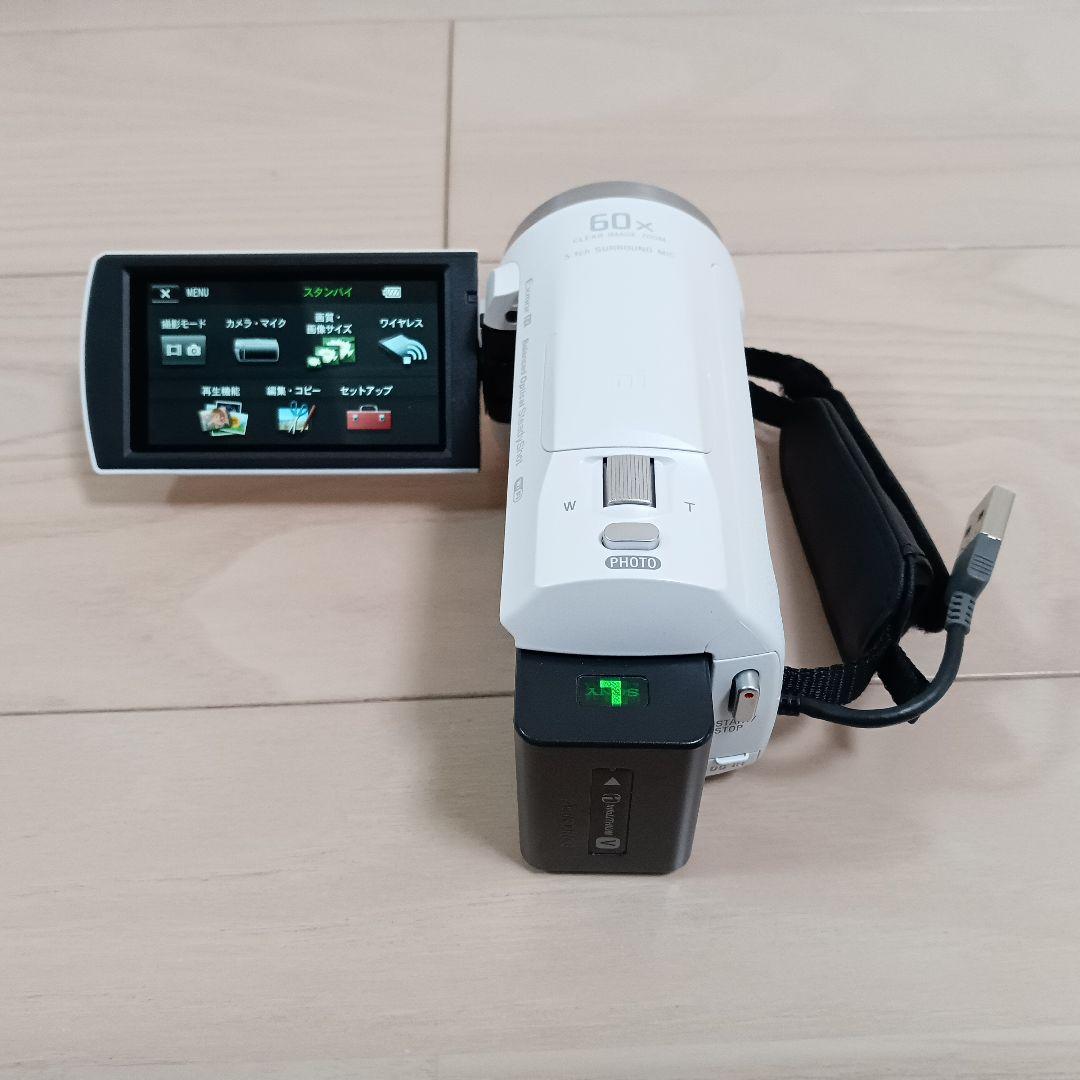 SONY HDR-CX680 ビデオカメラ ホワイト、マイクロSD128GB付き