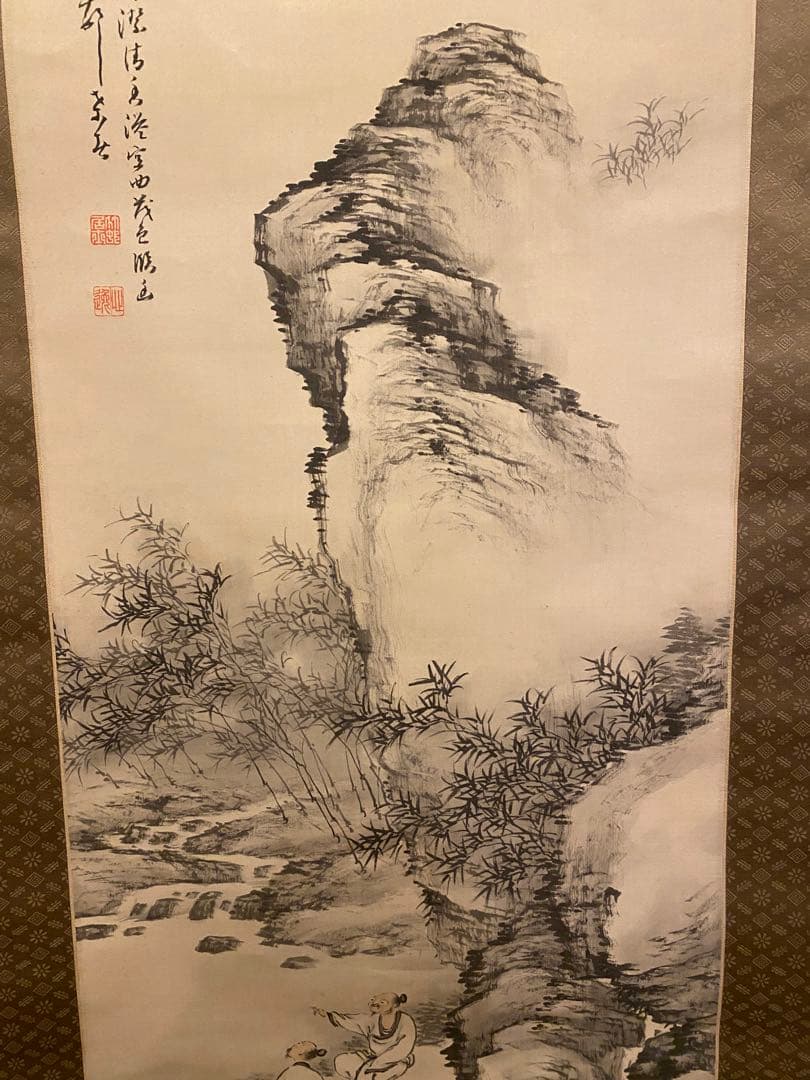 肉筆 真作 掛け軸・書画立軸. 骨董品 共箱