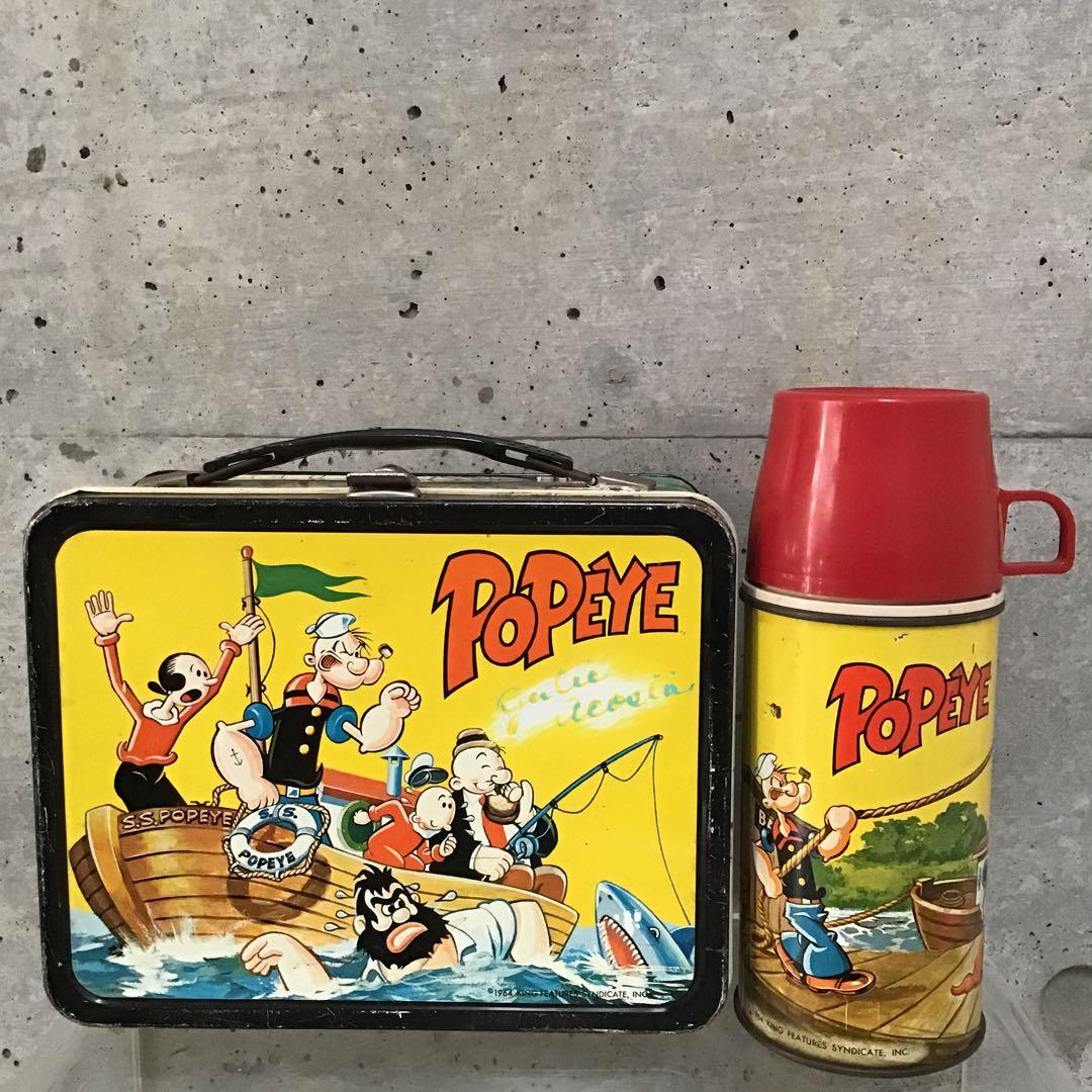 60s ポパイ POPEYE ブリキランチボックス 水筒付き ビンテージ