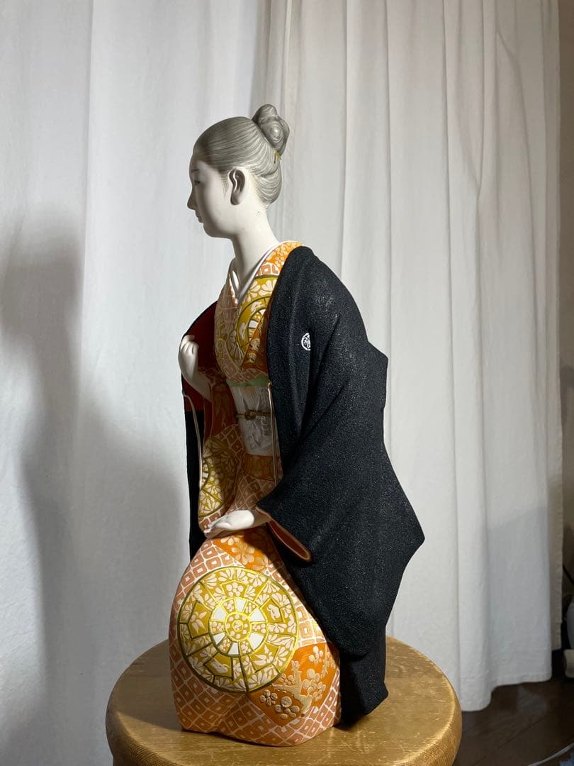 博多人形 春の訪れ 高さ43cm 木札付き 帯 龍模様（補修跡あり）