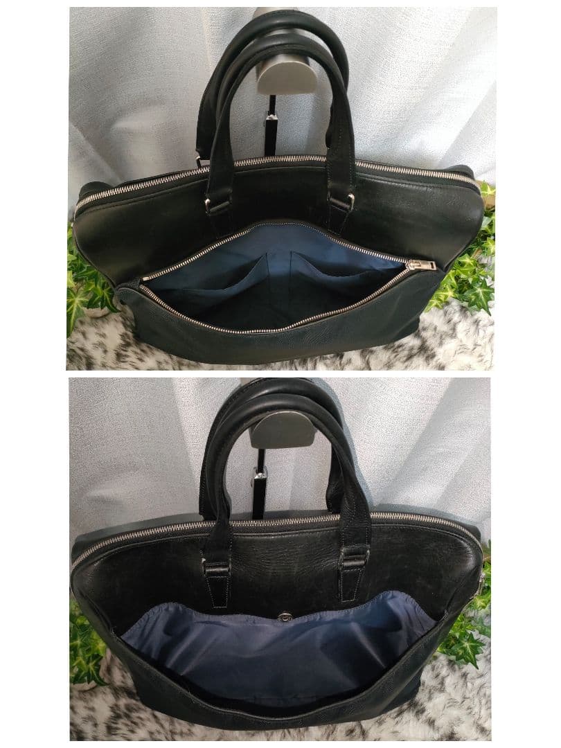 PORTER ブリーフケース ブラック レザー ポーター バッグ 黒 革ネイビー