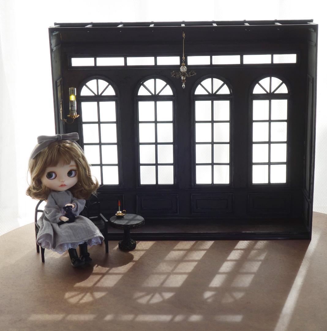 背景ボード　木製ドールハウスNo.3　ゴシック