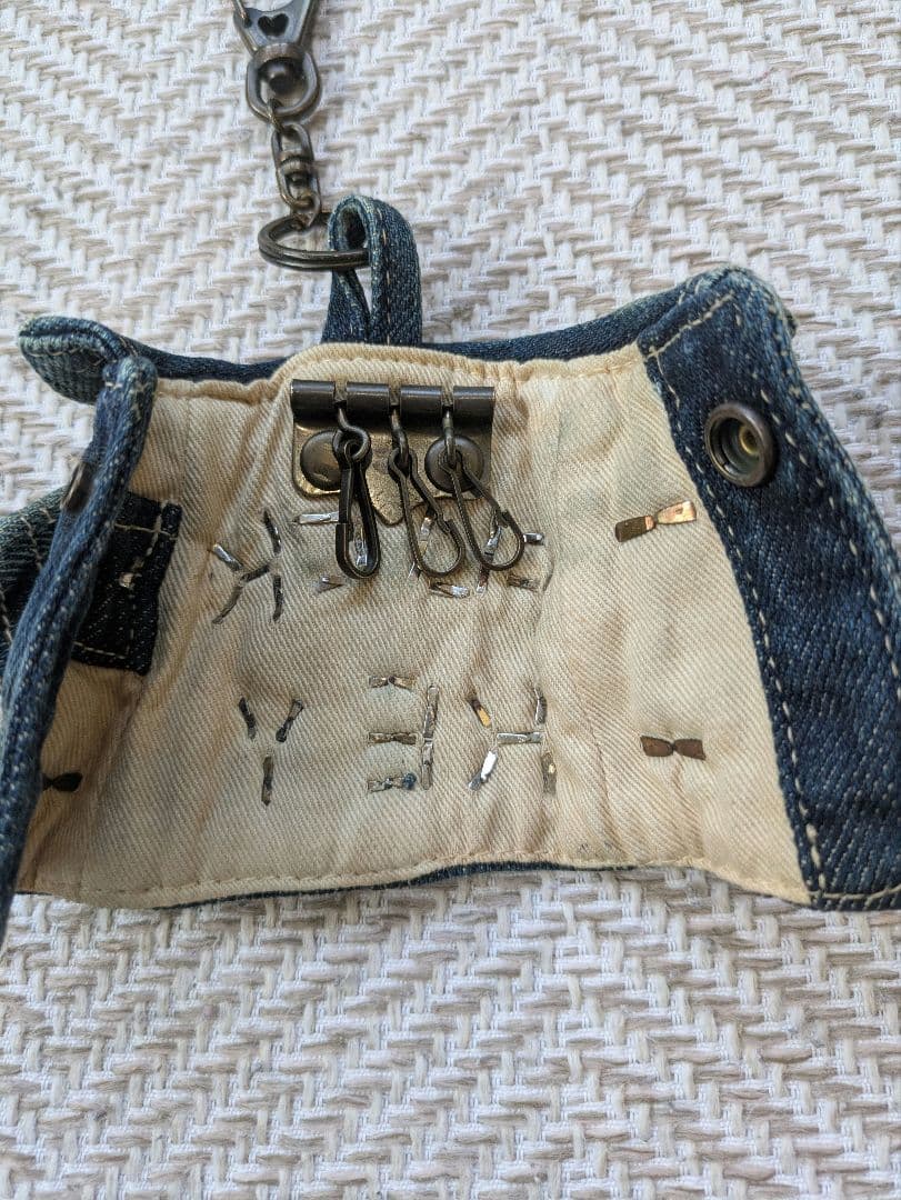 美品 KAPITAL カバーオール型キーケース インディゴ