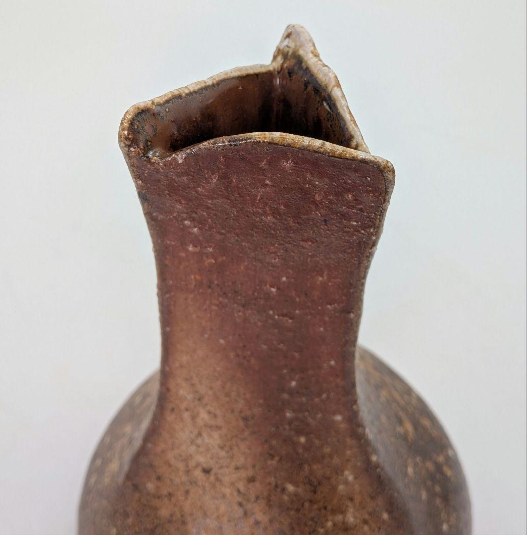 井出克幸 焼〆瓶 共箱共布栞 花瓶 花入 花器 フラワーベース 置物 花生 茶陶