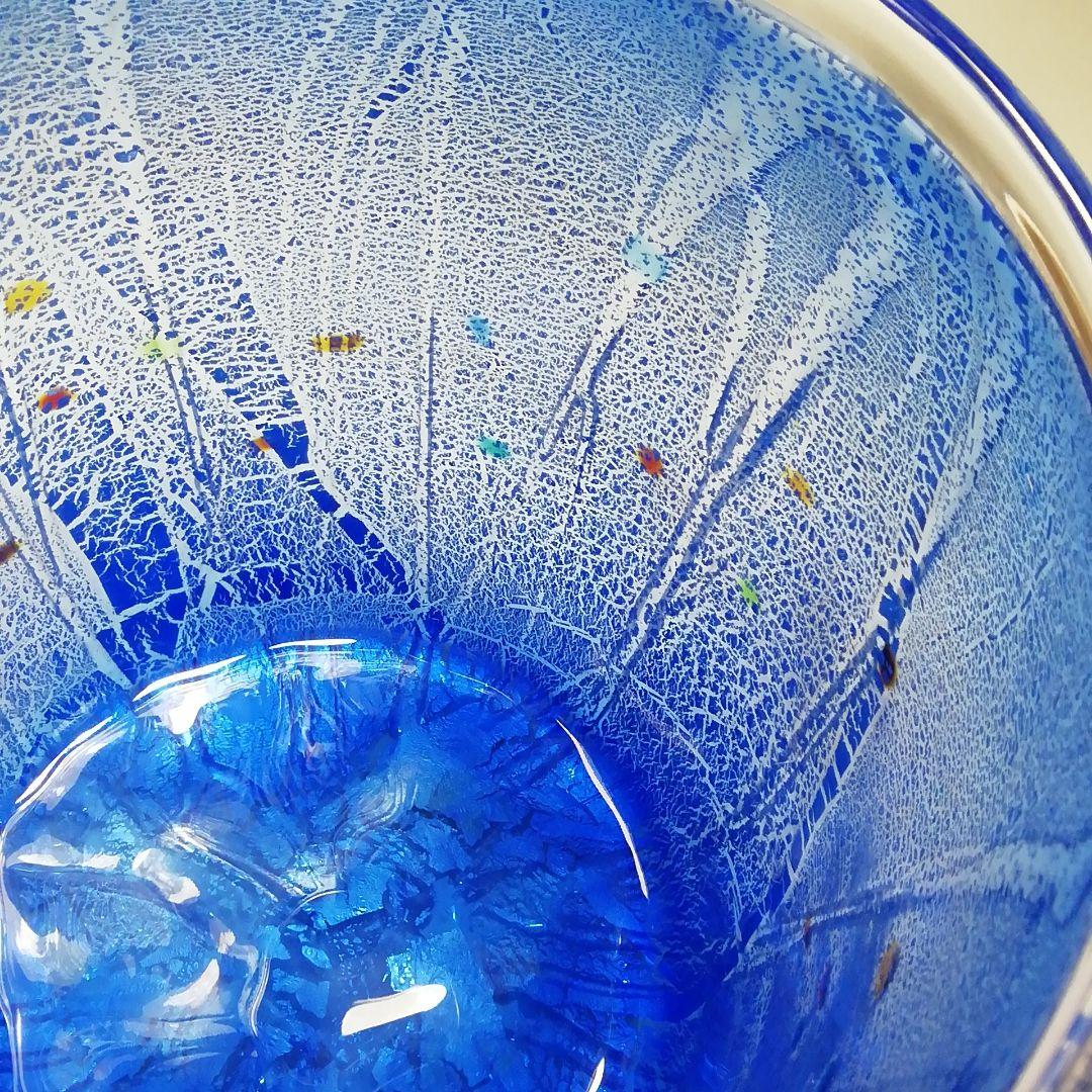 Ｓ７０９　水指　『手吹硝子』『宮崎英彦作』　共箱　茶道具