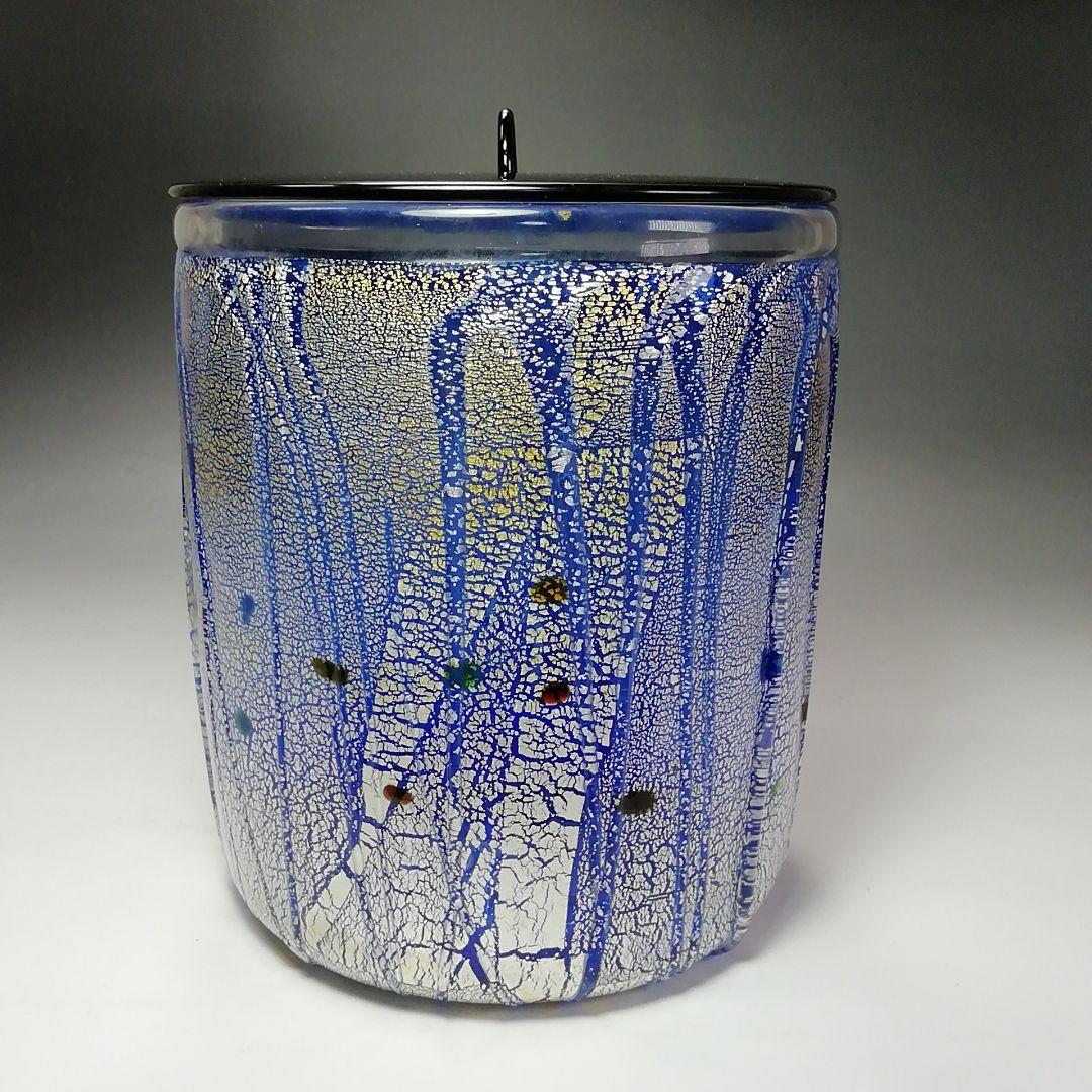 Ｓ７０９　水指　『手吹硝子』『宮崎英彦作』　共箱　茶道具