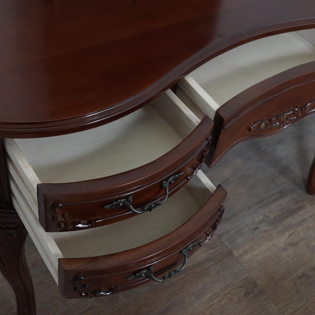 大人女子に【新品】マホガニー 猫脚ドレッサー 5杯引出しアウトレット