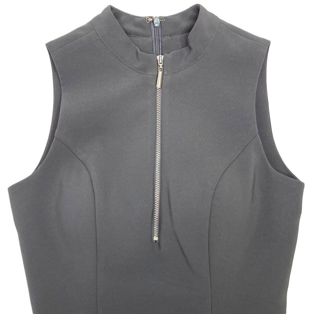 Andy アンディ テールカット プチハイネック ギャザリング ミディアムドレス