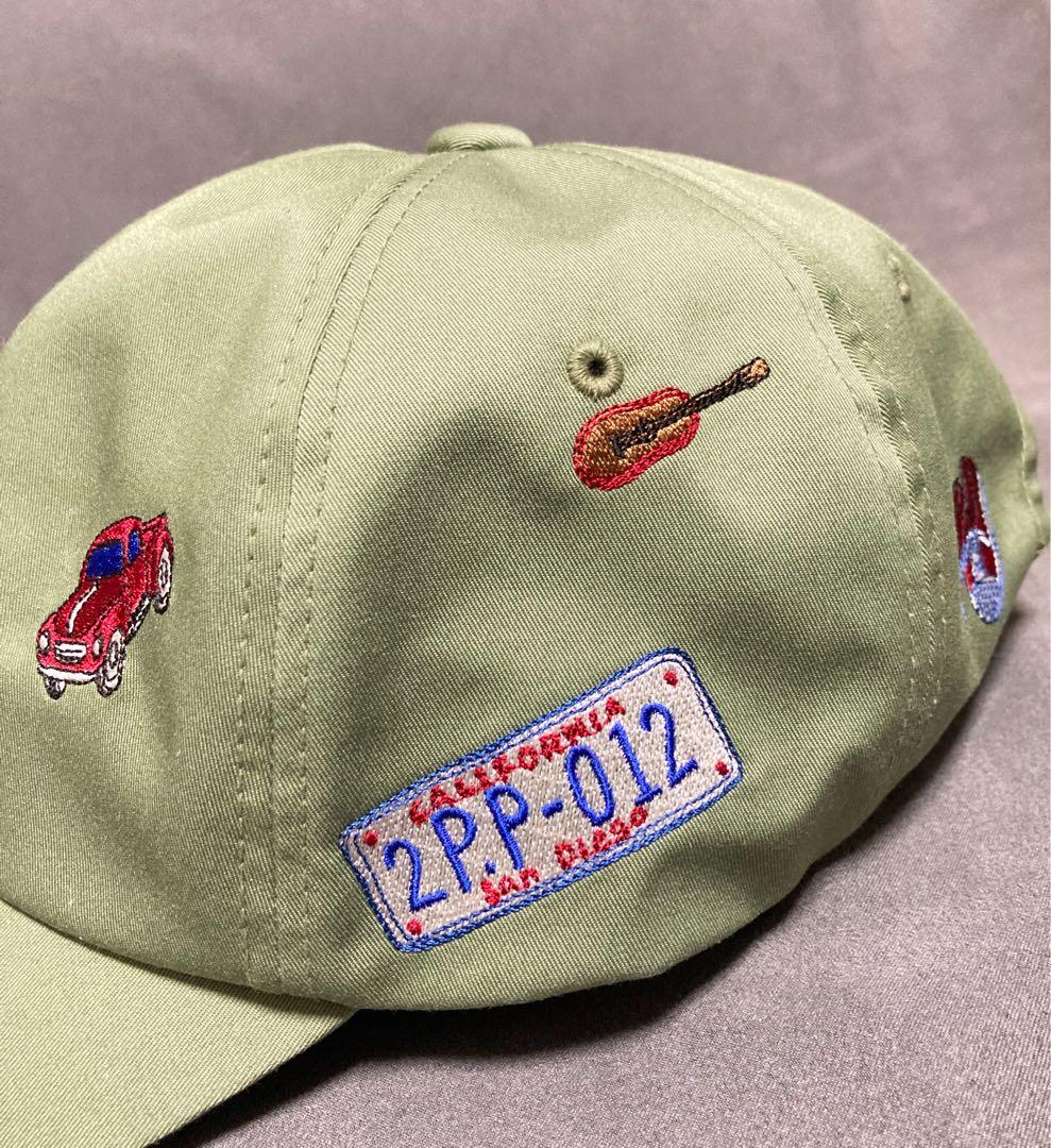 美品 未使用 PAPAS PLUS + パパス プラス刺繍 キャップ カーキ