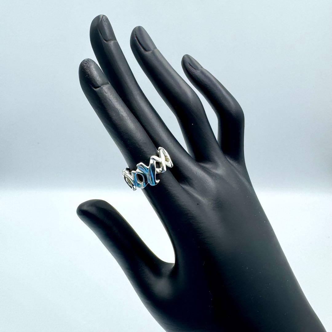 【TIFFANY&Co】鏡面仕上げ　ラブ＆キス　リング　　8号　T&Co