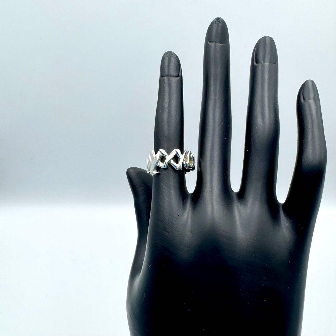 【TIFFANY&Co】鏡面仕上げ　ラブ＆キス　リング　　8号　T&Co