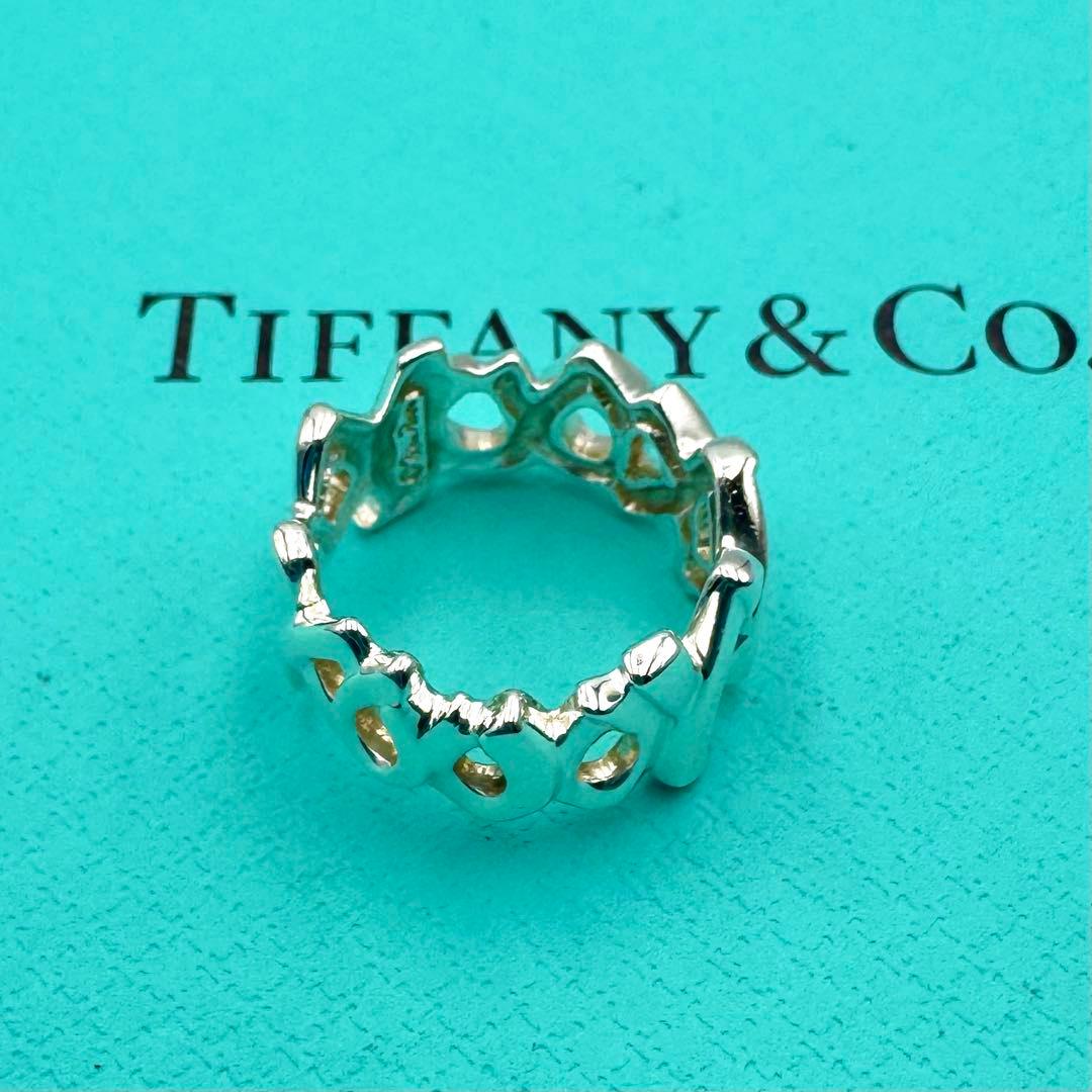 【TIFFANY&Co】鏡面仕上げ　ラブ＆キス　リング　　8号　T&Co