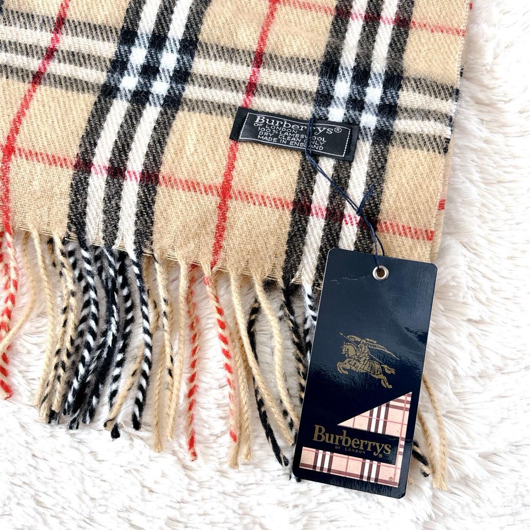 未使用✨バーバリー Burberry マフラー ノバチェック ラムウール100