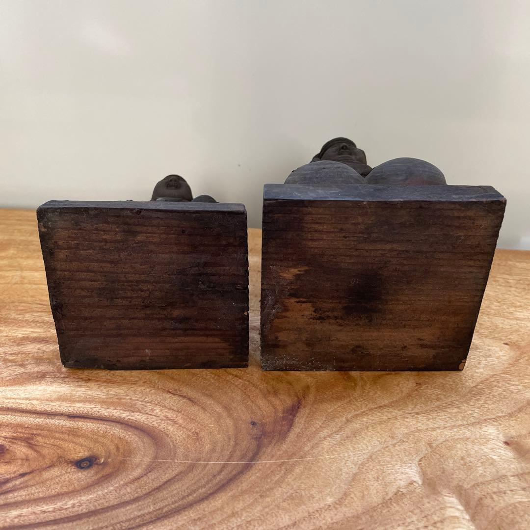 極上　煤付　木彫　大黒天様　恵比寿様　七福神　金運アップ　美術品　仏像