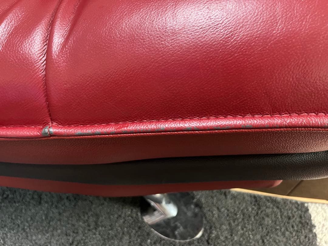 ●期間限定●赤いレザーコーナーソファ