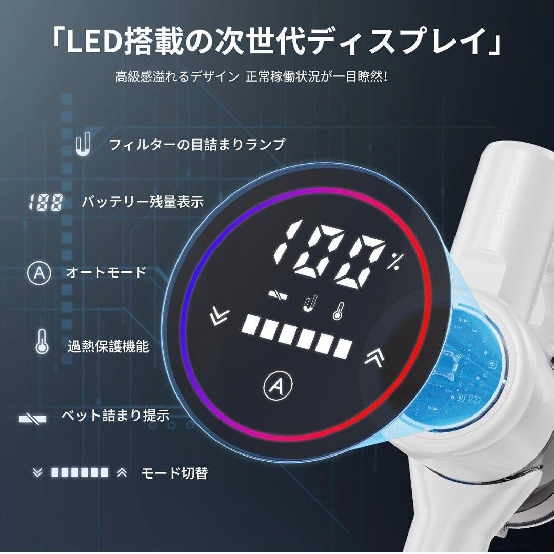 ♥コードレス掃除機♥ AI機能搭載 550W LEDライト スティッククリーナー