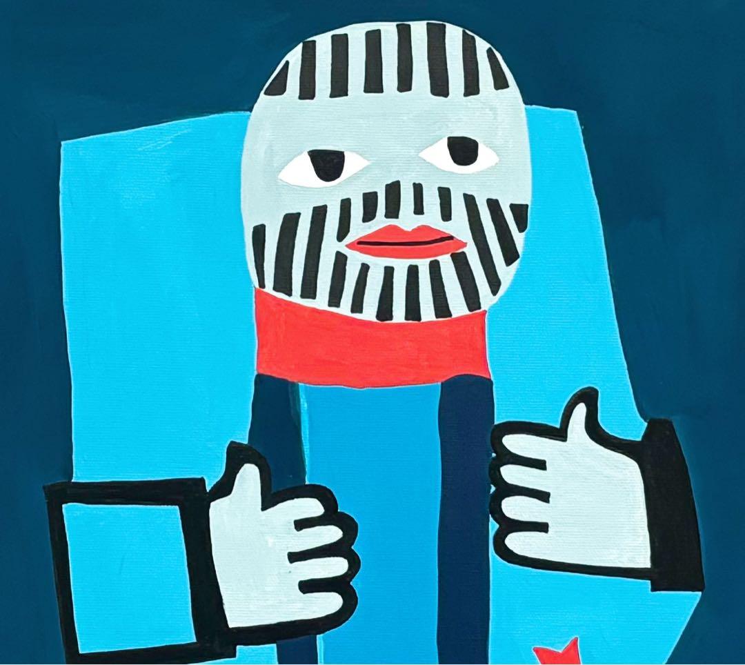 【F6号】手描き　畦地梅太郎【山の家族】 人気　代表作　サイン　落款　額縁