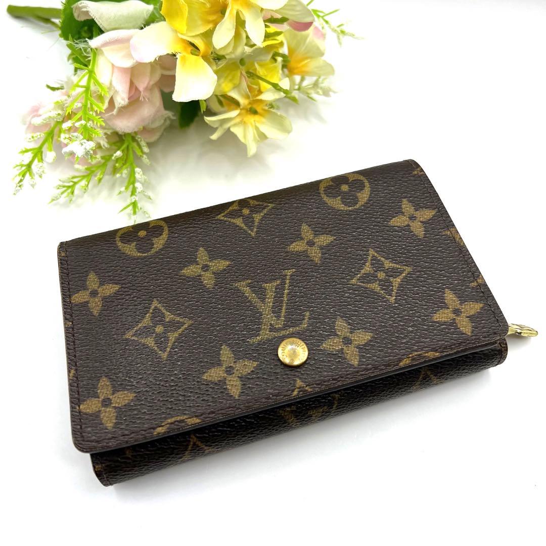 【極美品】ルイヴィトン ポルトモネビエ トレゾール 二つ折り財布 モノグラム