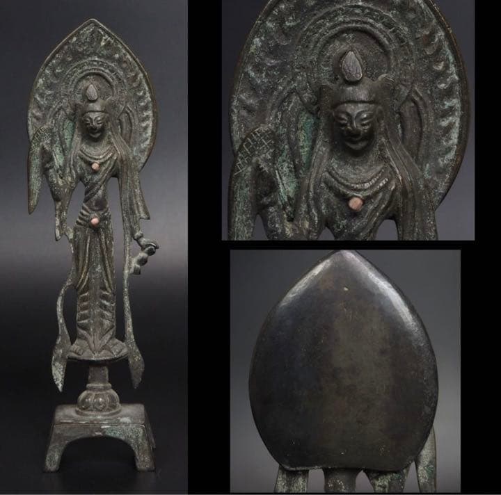 送料無料　東魏古銅如来立像　裏に文字あり　高さ20ｃｍ　中国古玩　仏教美術