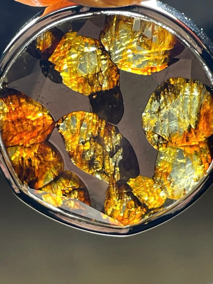 【新入荷】パラサイト隕石ペンダントトップ（新品未使用）鑑定書付き六芒星セリコ隕石