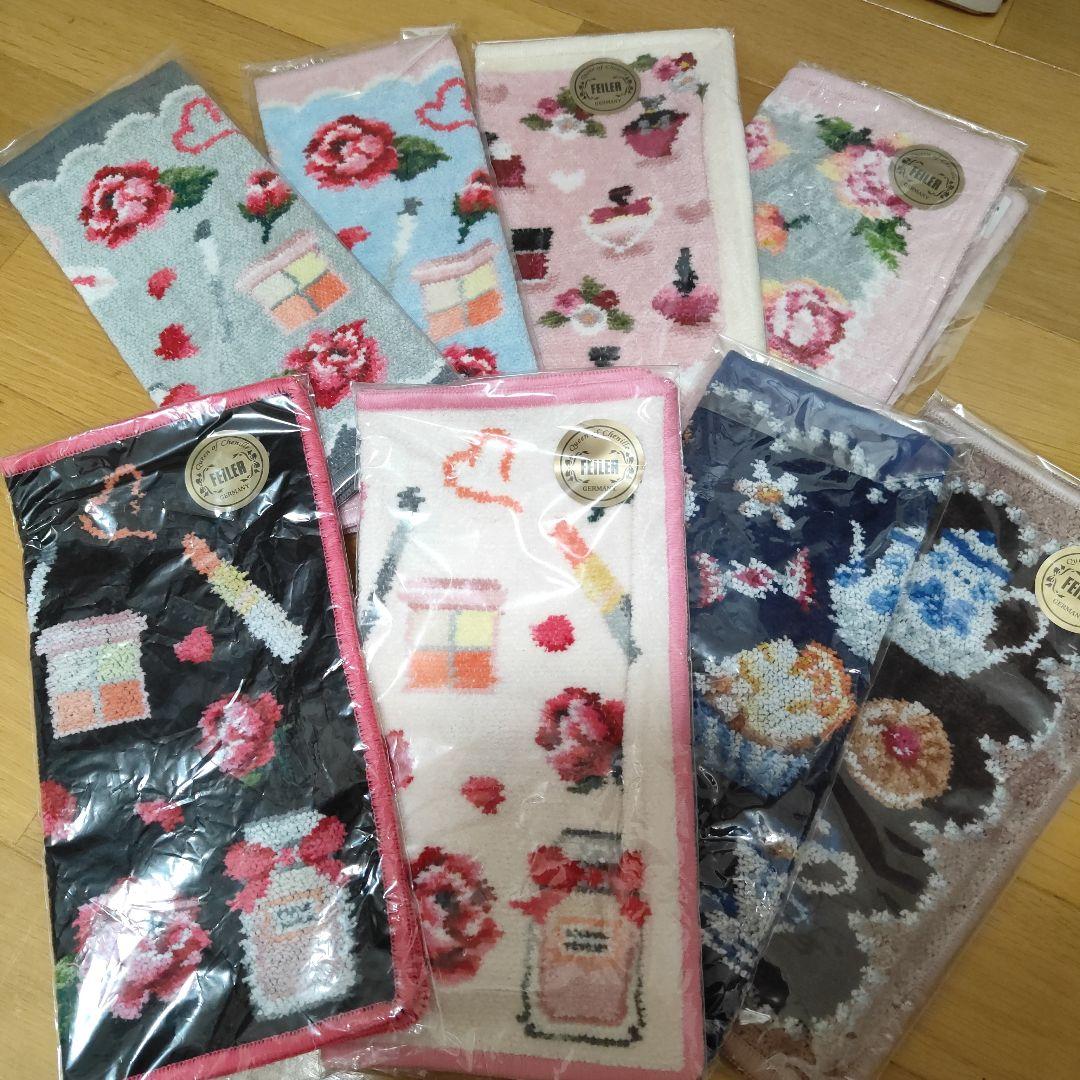 タオルハンカチ 8枚セット 花柄 香水モチーフ　フェイラー　ピンク　新品未使用