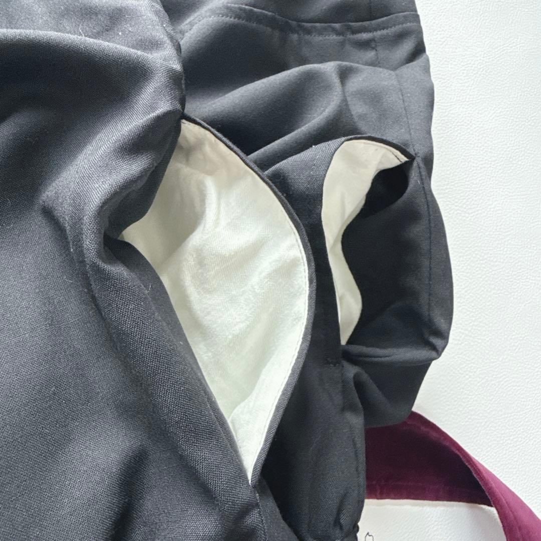 BLACKコムデギャルソン 吊りズボン　サロペット　ベロア　紫黒　サムエルパンツ