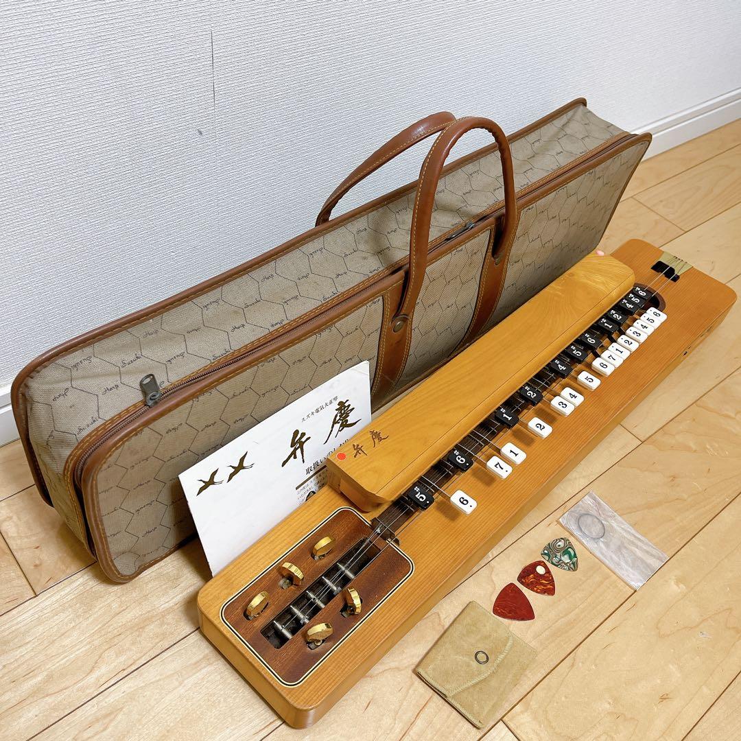 ★動作品★SUZUKI スズキ 弁慶 電気大正琴 ケース 説明書 ピック付き