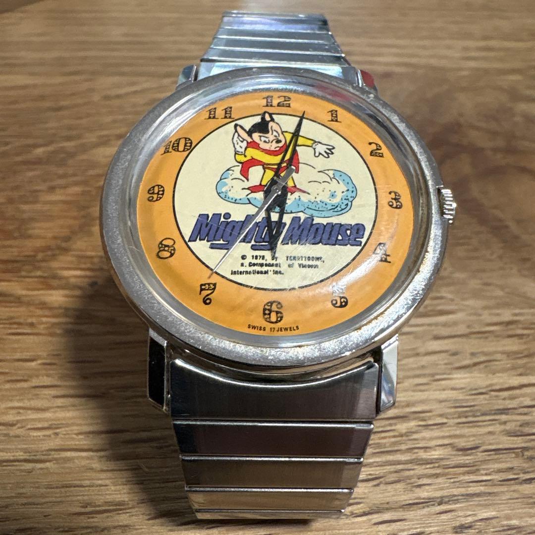 【レトロ・希少ビンテージ、稼働中】MODERNO マイティマウス 手巻き 腕時計