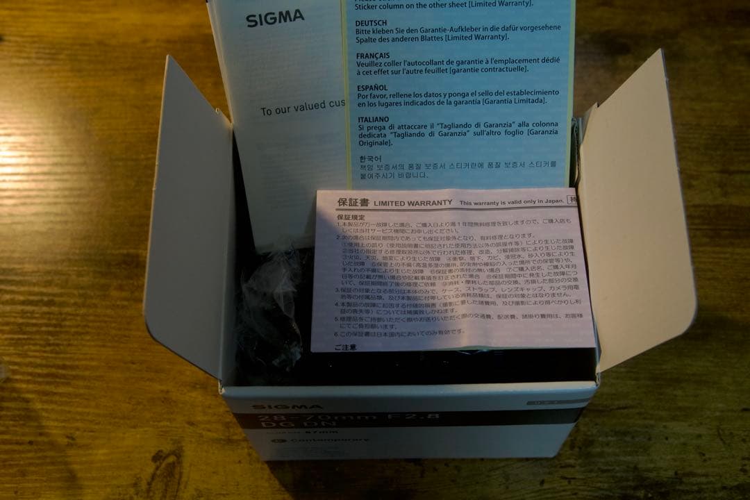 SIGMA 28-70mm F2.8 DG DNレンズ sony Eマウント