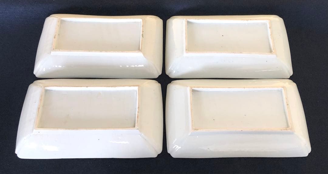 《R》伊万里 金彩色絵 長皿4客 角皿 懐石　251007あ7