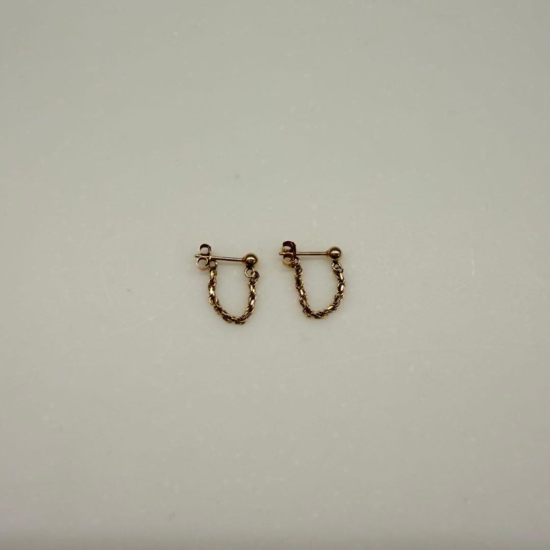 AHKAH フレンチロープ ピアス　k18