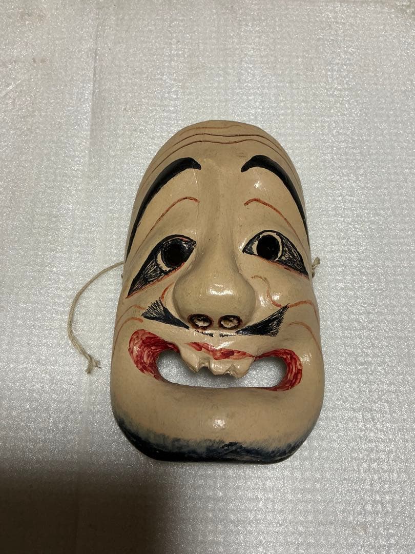 備後の神楽面／手作り面。魔除けとしてお使いください。【木面】。