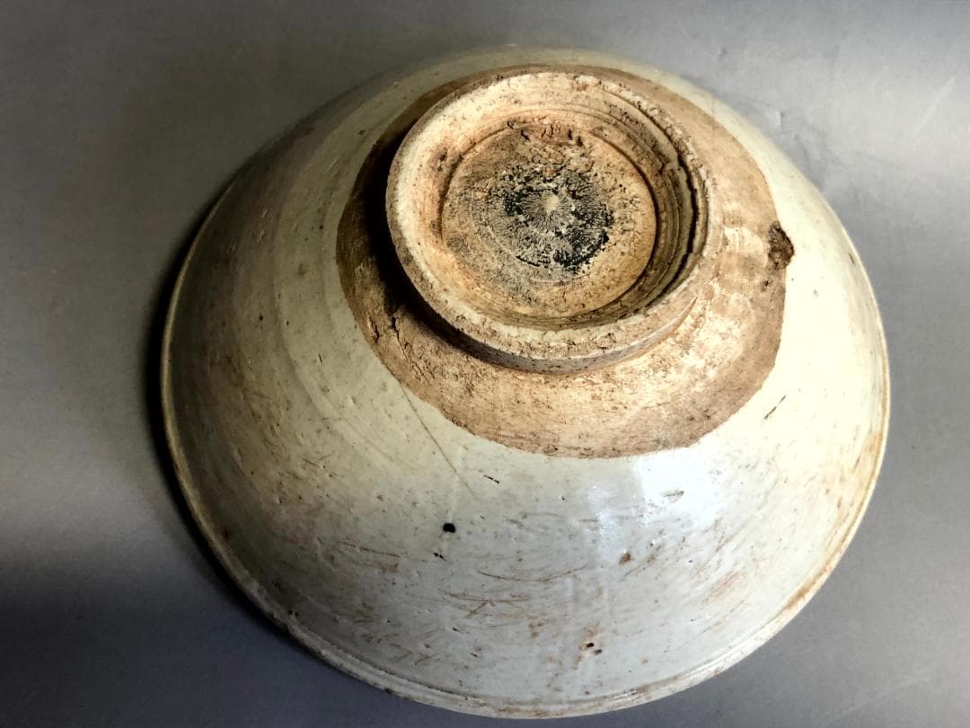 茶碗■白釉古陶粉引茶碗 江戸期抹茶碗 広口 古玩 唐物 古美術 時代物 骨董品■