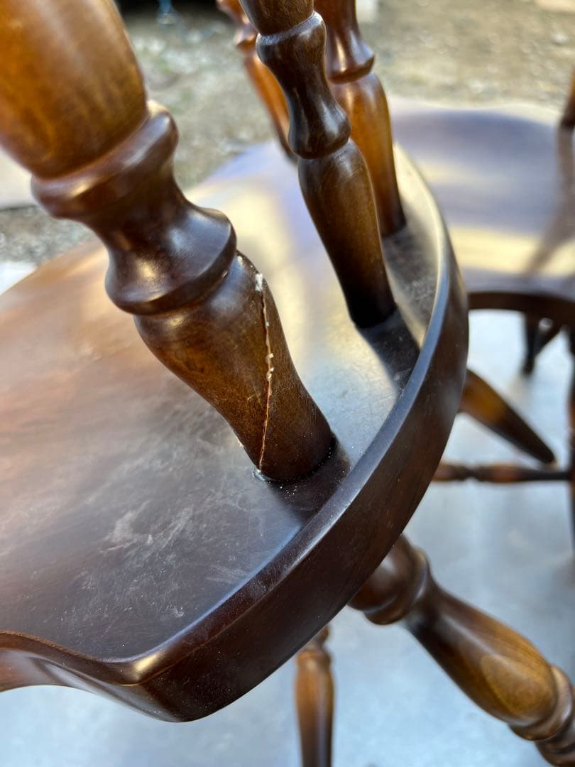 飛騨産業 ダイニングチェア 4脚セット ダークブラウン アンティーク調