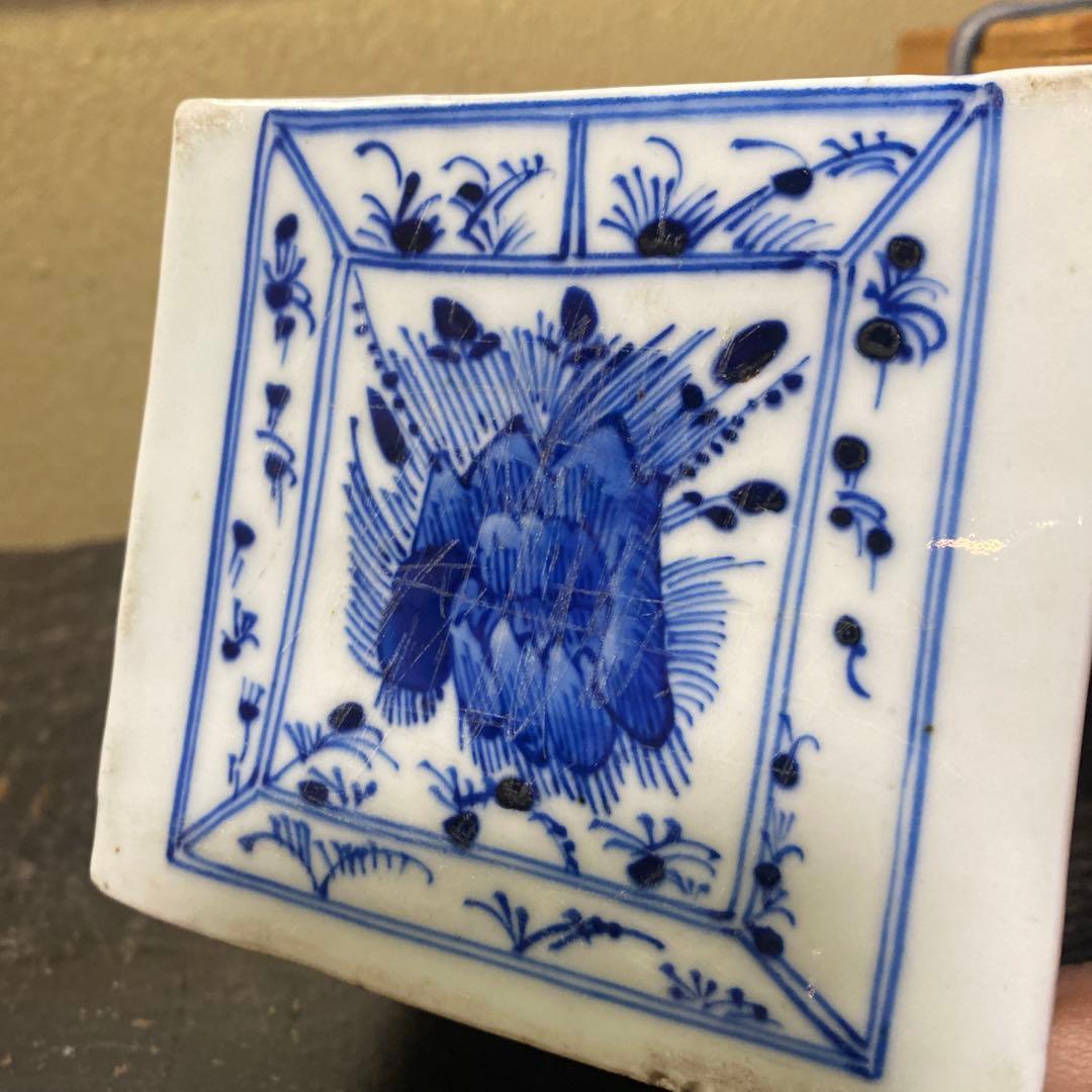 中国古玩　華図水滴形硯　【桐箱付】