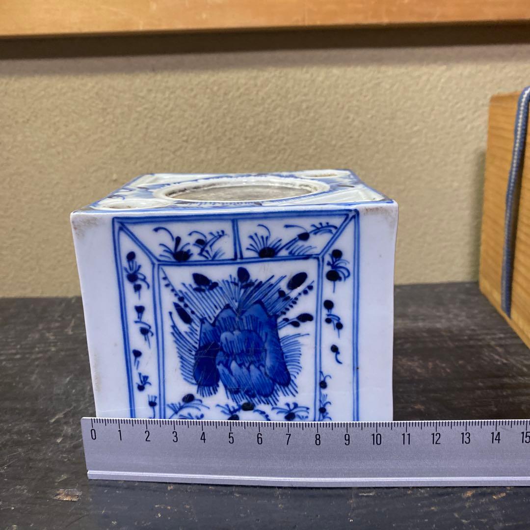 中国古玩　華図水滴形硯　【桐箱付】